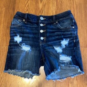 Denim high rise shorts